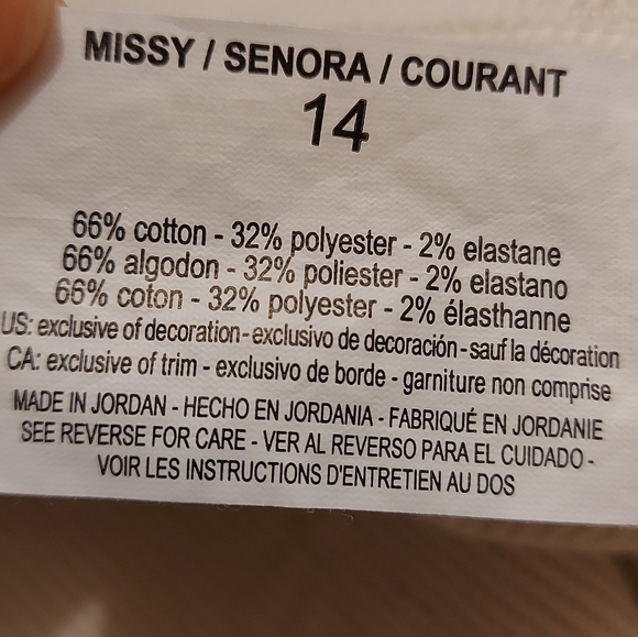 3 for $25- Gloria Vanderbilt Cream Capris, Size 14 - Picture 15 of 16